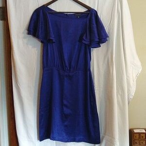 Drop waist indigo silk dress